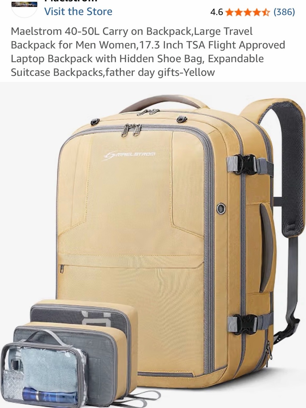 Travel Backpack - 40-50L Carry-On new never used